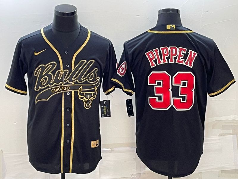 Men Chicago Bulls #33 Pippen Black 2022 Nike Co branded NBA Jerseys->chicago bulls->NBA Jersey